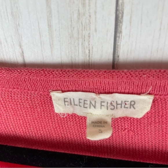 Eileen Fisher 100% linen pink peach sweater - Picture 3 of 5